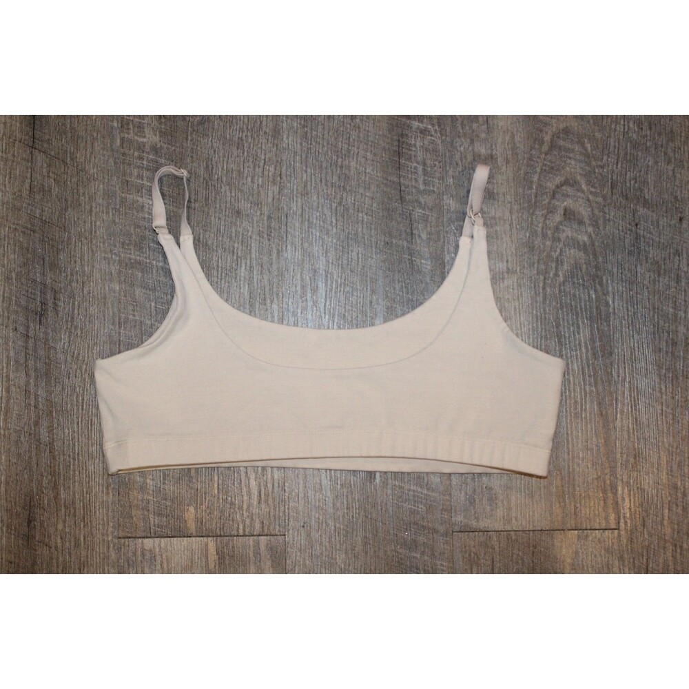 Mate the Label Women's Organic Stretch Scoop Sports Bra BONE M NEW - Picture 5 of 5